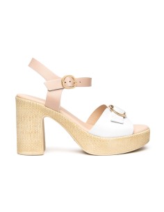 Nero Giardini sandalo in pelle con tacco e plateau